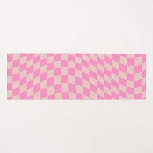 Controleer het patroonpeach en het roze preppy che yogamat (Voorkant (horizontaal))