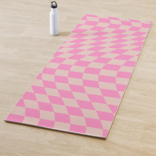 Controleer het patroonpeach en het roze preppy che yogamat