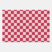 Controleer het schaakbord van het magenta- en perz inpakpapier vel (Voorkant)