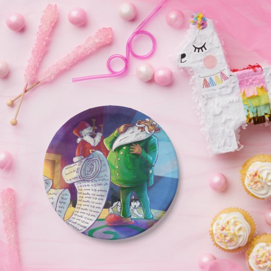 Controleer het tweemaal schilderen papieren bordje (Feest)