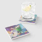 Controleer het tweemaal stenen onderzetter (Zijkant)