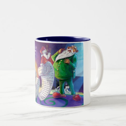 Controleer het tweemaal tweekleurige koffiemok (Voorkant rechts)