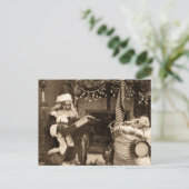 Controleer het tweemaal Vintage Christmas Stereovi Feestdagenkaart (Staand voorkant)