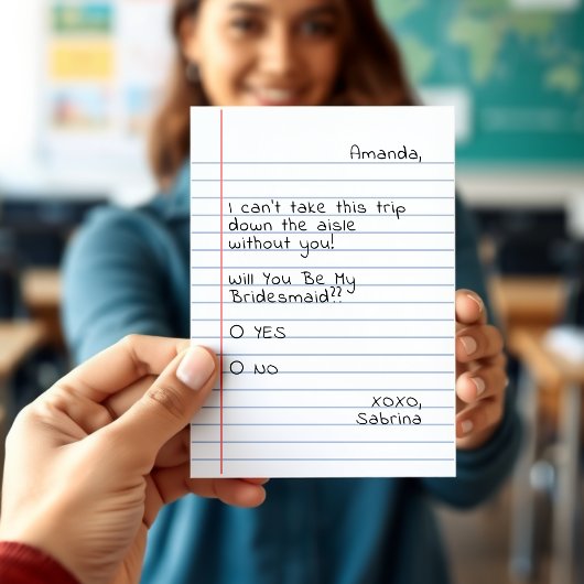 Controleer Ja of Nee Notepaper Bridesmaid Voorstel