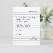 Controleer Ja of Nee Notepaper Bridesmaid Voorstel (Staand voorkant)