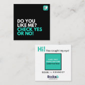 CONTROLEER JA OF NEE VIERKANTE VISITEKAARTJE (Voorkant / Achterkant)