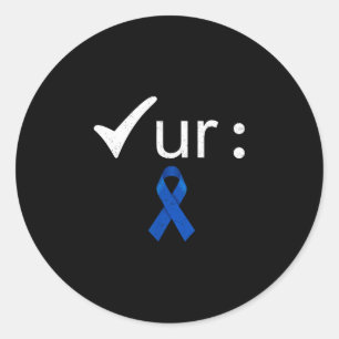 Controleer je dikke darm: bewustzijn van colorecta ronde sticker