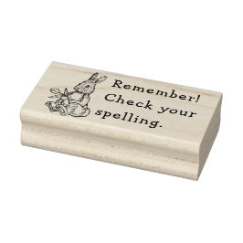 CONTROLEER JE SPELLING BENJI KONIJN RUBBER STEMPEL