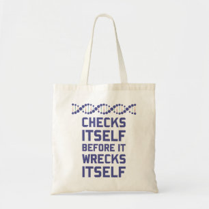 Controleer jezelf voordat je je DNA-genetica wrijf Tote Bag