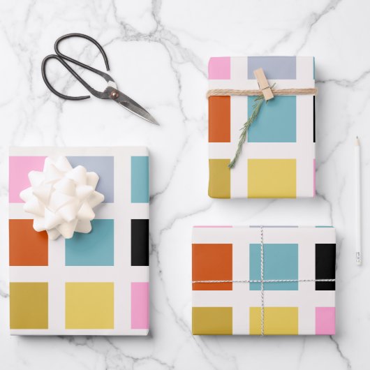 Controleer kleurrijk Medio Century geometrisch dam Inpakpapier Vel (Voorkant)
