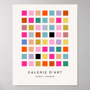 Controleer kleurrijk Medio Century geometrisch dam Poster