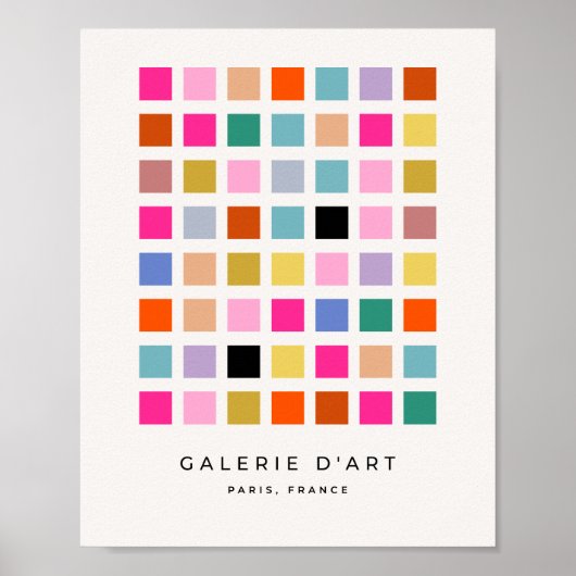 Controleer kleurrijk Medio Century geometrisch dam Poster (Voorkant)