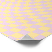 Controleer Lila Geel Checkerboard Gecontroleerd Pa Poster (Hoek)