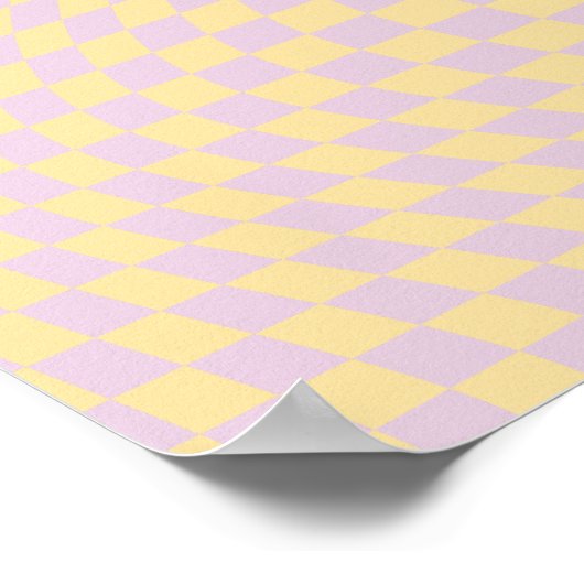 Controleer Lila Geel Checkerboard Gecontroleerd Pa Poster (Hoek)