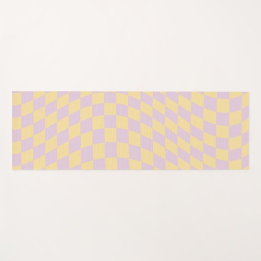 Controleer Lila Geel Checkerboard Gecontroleerd Pa Yogamat (Voorkant (horizontaal))