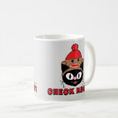 CONTROLEER MEOWT! Cartoon Kat met Sock Monkey-Pet Koffiemok (Voorkant rechts)