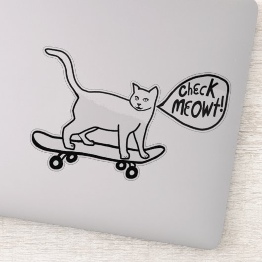 CONTROLEER MEOWT! Cat Black White Sticker (Detail)