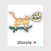 CONTROLEER MEOWT! Cat Cute Skateboarding Tabby Cat Sticker (Vel)