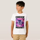 CONTROLEER MEOWT FUNNY CAT BOYS KINDER T-SHIRS T-SHIRT (Voorkant volledig)