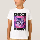 CONTROLEER MEOWT FUNNY CAT BOYS KINDER T-SHIRS T-SHIRT (Voorkant)