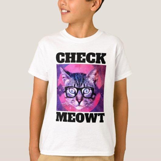 CONTROLEER MEOWT FUNNY CAT BOYS KINDER T-SHIRS T-SHIRT (Voorkant)