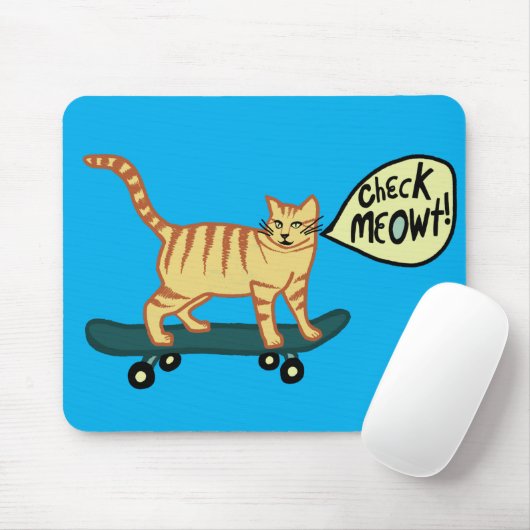 CONTROLEER MEOWT Skateboarden Tabblad Cat Blue Muismat (Met muis)