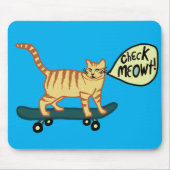 CONTROLEER MEOWT Skateboarden Tabblad Cat Blue Muismat (Voorkant)