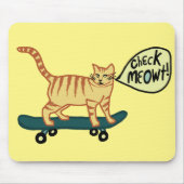 CONTROLEER MEOWT Skateboarden Tabblad Cat Yellow Muismat (Voorkant)