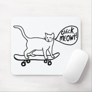CONTROLEER MEOWT Skateboarding Cat Muismat