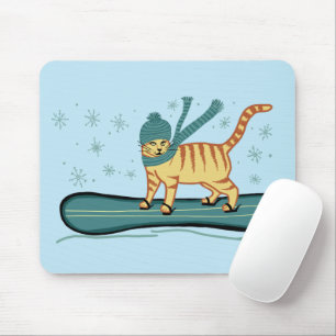 CONTROLEER MEOWT Snowboarding Cat Muismat