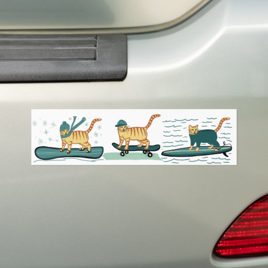 CONTROLEER MEOWT Sporty Cats Bumpersticker (Op auto)