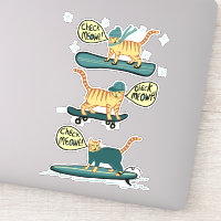 CONTROLEER MEOWT! Surf Snowboard met tabby Cat Ska