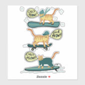 CONTROLEER MEOWT! Surf Snowboard met tabby Cat Ska Sticker (Vel)