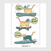 CONTROLEER MEOWT! Surf Snowboard met tabby Cat Ska Sticker (Vel)