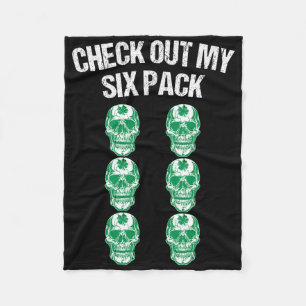 Controleer Mijn Six Pack St Patricks Day Schedel S Fleece Deken