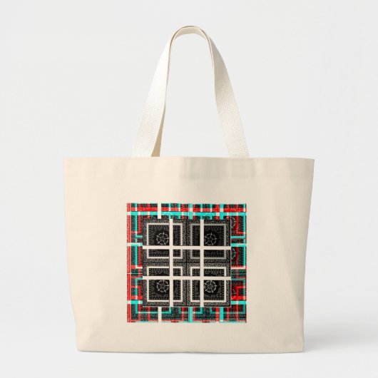 Controleer mijn Squares Curves.png Grote Tote Bag (Voorkant)
