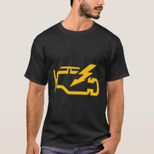 Controleer motor licht grappige automotive mechani t-shirt