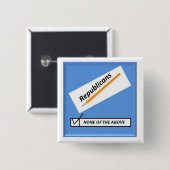 Controleer nr... Republikeinen Vierkante Button 5,1 Cm (Voorkant /achterkant)