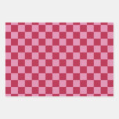 Controleer patroon magenta en roze inpakpapier vel (Voorkant 3)