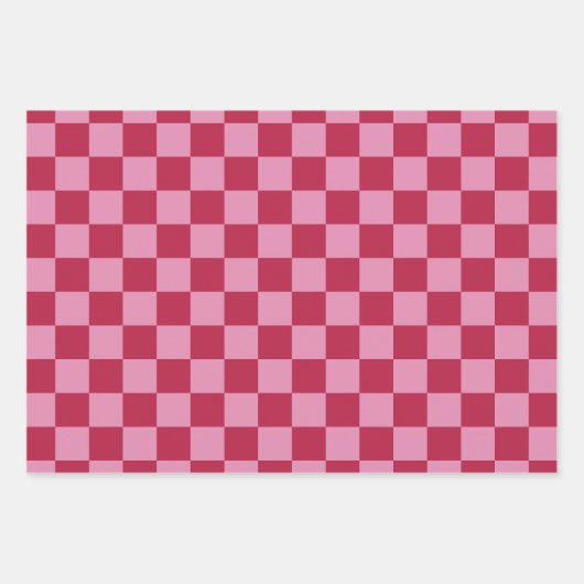 Controleer patroon magenta en roze inpakpapier vel (Voorkant 3)