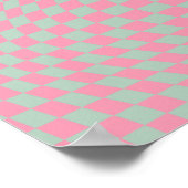 Controleer Patroonafbeelding groen en roze checkbo Poster (Hoek)