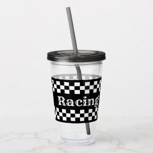 Controleer raceontwerp acryl drinkbeker