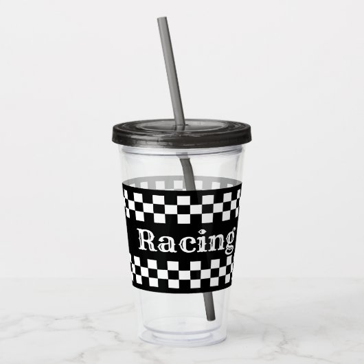 Controleer raceontwerp acryl drinkbeker (Links)