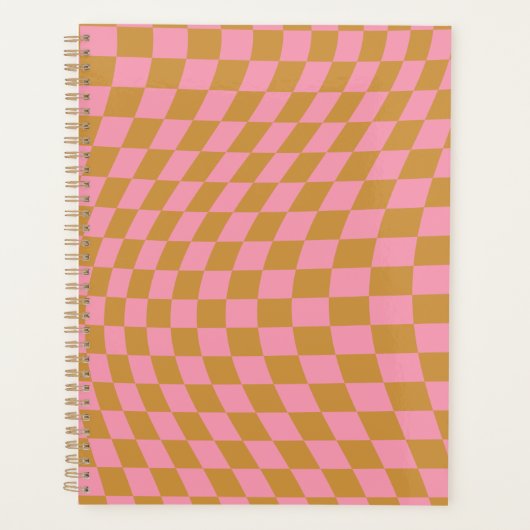 Controleer roze Mustard Checkerboard van het Patro Planner (Voorkant)