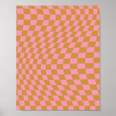 Controleer roze Mustard Checkerboard van het Patro Poster (Voorkant)