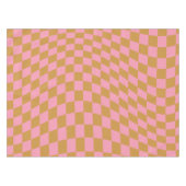 Controleer roze Mustard Checkerboard van het Patro Tafelkleed (Voorkant (Horizontaal))
