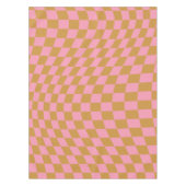 Controleer roze Mustard Checkerboard van het Patro Tafelkleed (Voorkant)