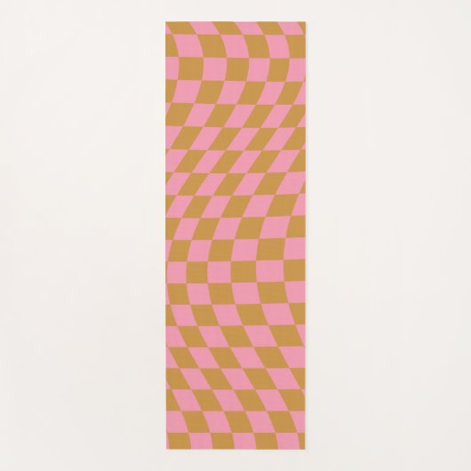 Controleer roze Mustard Checkerboard van het Patro Yogamat (Voorkant)