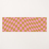 Controleer roze Mustard Checkerboard van het Patro Yogamat (Voorkant (horizontaal))