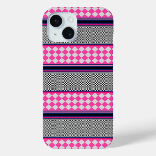 Controleer strepen Harlequin gemengd patroon ontwe Case-Mate iPhone Case (Achterkant)